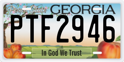 GA license plate PTF2946