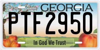 GA license plate PTF2950