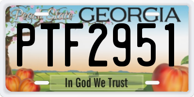 GA license plate PTF2951