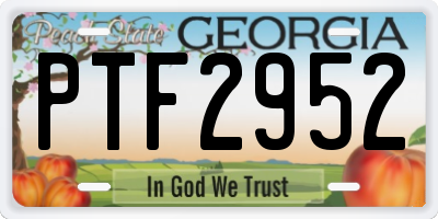 GA license plate PTF2952