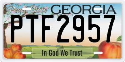 GA license plate PTF2957
