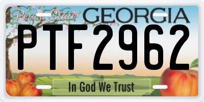 GA license plate PTF2962