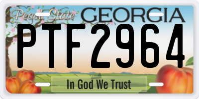 GA license plate PTF2964