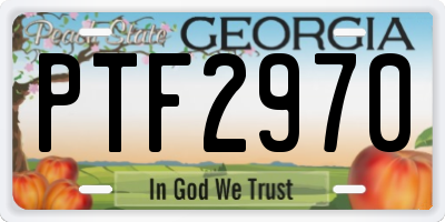 GA license plate PTF2970