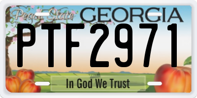 GA license plate PTF2971