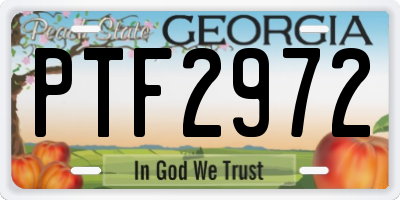 GA license plate PTF2972