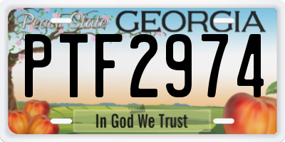 GA license plate PTF2974