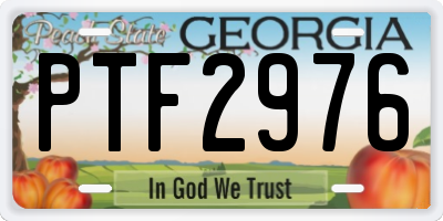 GA license plate PTF2976