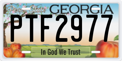 GA license plate PTF2977