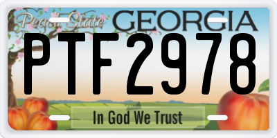 GA license plate PTF2978