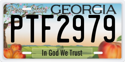 GA license plate PTF2979