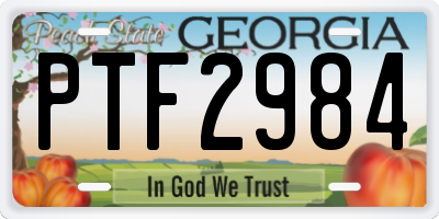 GA license plate PTF2984