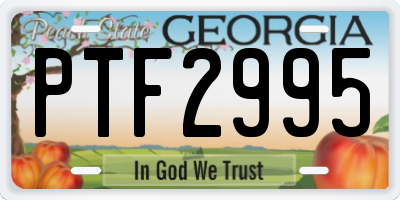 GA license plate PTF2995