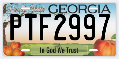 GA license plate PTF2997