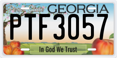 GA license plate PTF3057