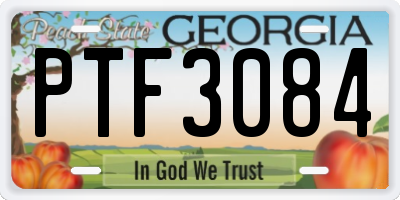 GA license plate PTF3084