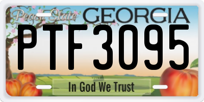 GA license plate PTF3095