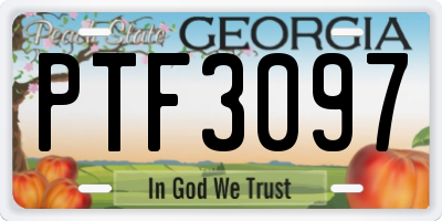 GA license plate PTF3097