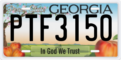 GA license plate PTF3150