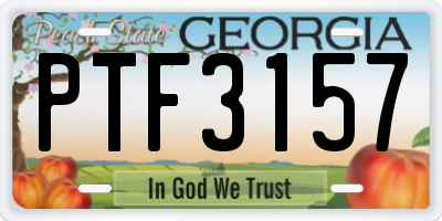 GA license plate PTF3157