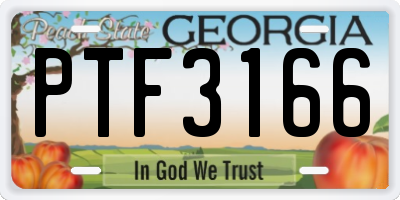 GA license plate PTF3166