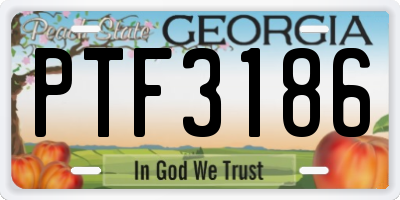 GA license plate PTF3186