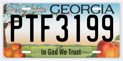 GA license plate PTF3199