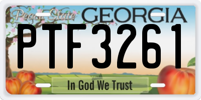 GA license plate PTF3261