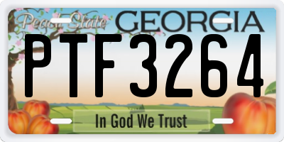 GA license plate PTF3264
