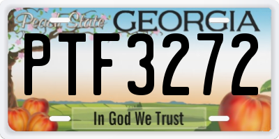 GA license plate PTF3272