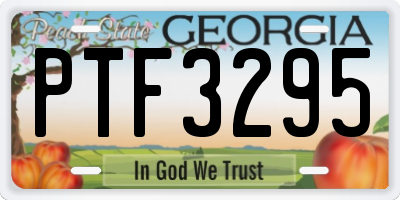 GA license plate PTF3295