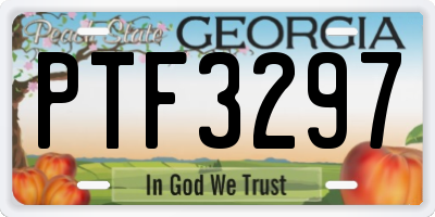GA license plate PTF3297