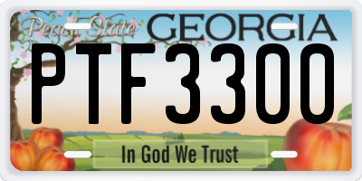 GA license plate PTF3300