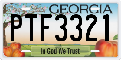 GA license plate PTF3321