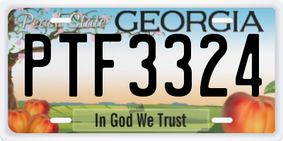 GA license plate PTF3324