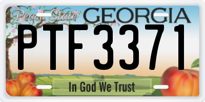 GA license plate PTF3371
