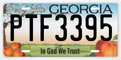 GA license plate PTF3395