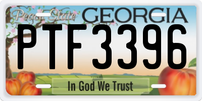 GA license plate PTF3396