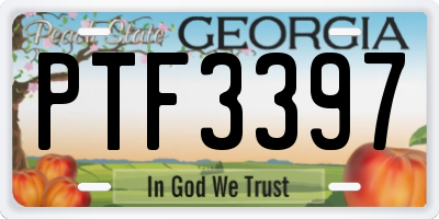 GA license plate PTF3397
