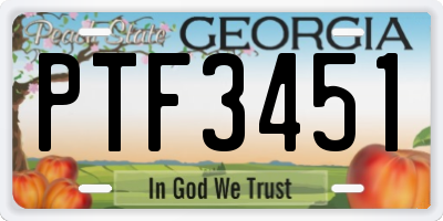 GA license plate PTF3451
