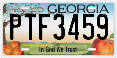 GA license plate PTF3459
