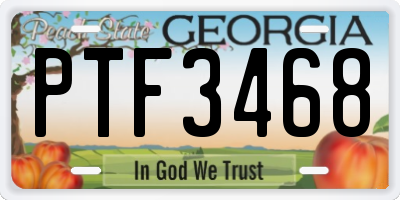 GA license plate PTF3468
