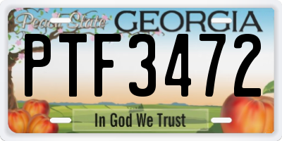 GA license plate PTF3472
