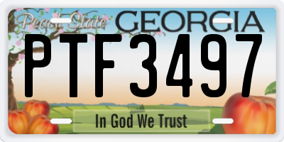 GA license plate PTF3497