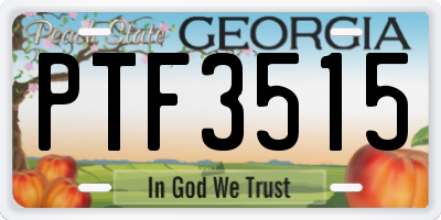 GA license plate PTF3515