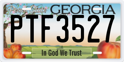 GA license plate PTF3527