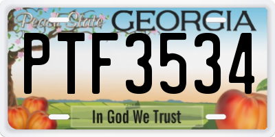 GA license plate PTF3534