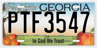 GA license plate PTF3547