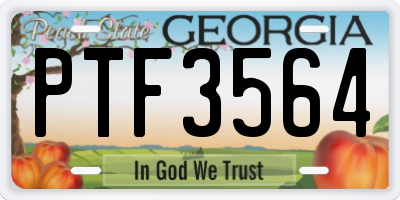 GA license plate PTF3564