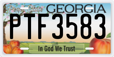 GA license plate PTF3583